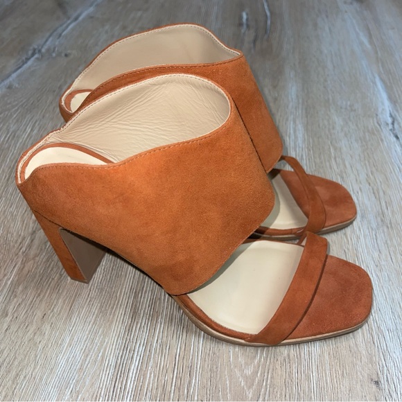 42 GOLD Women's 42 Gold Suede Linx Slide Rectangular Heel Orange 10M - Picture 3 of 15